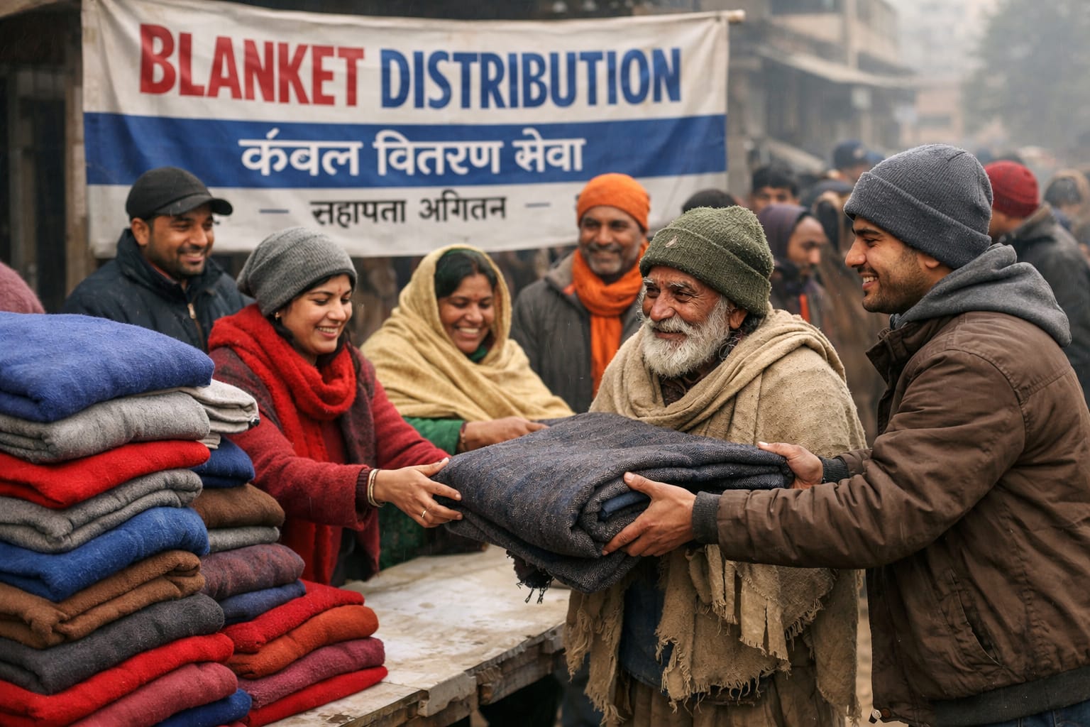 BLANKET  DISTRIBUTIONS {ROAD SIDE PEOPLE AND SLUM AREAS}