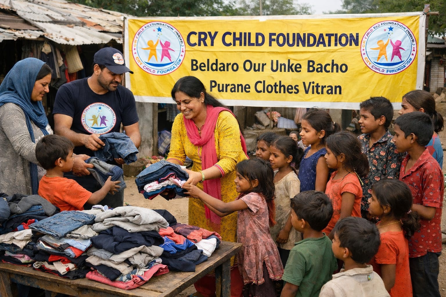 CLOTHES DISTRIBUTION {ROAD SIDE PEOPLE AND SLUM AREAS}