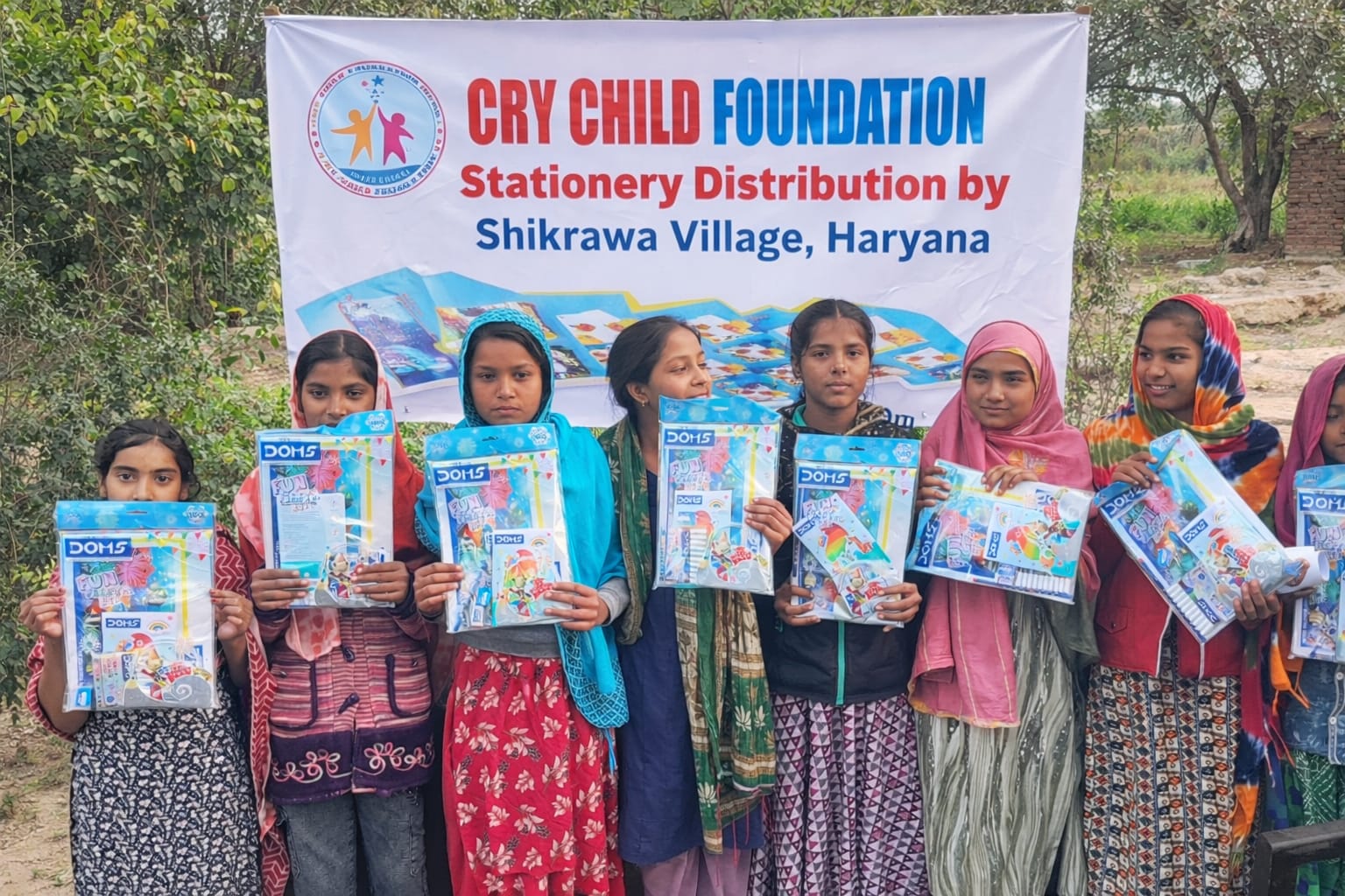 STATIONERY SUPPORT IN SHIKRAWA VILLAGE (HARIYANA)